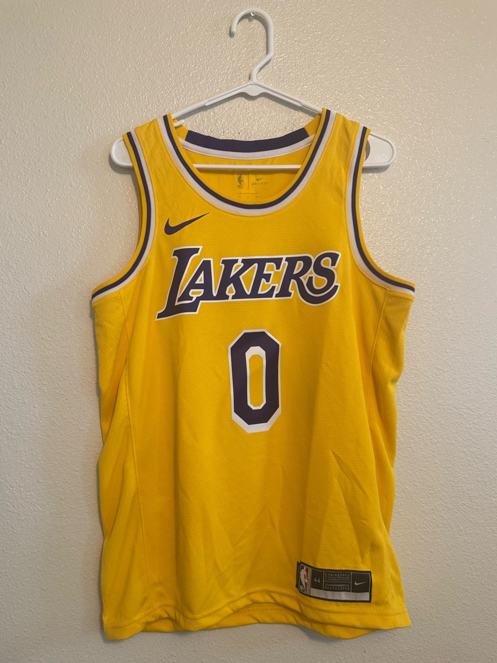 Nike Los Angeles Lakers Yellow & Purple Basketball Jersey #0